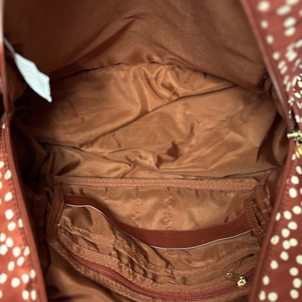 Red/White Polka Dot Nylon Backpack - Picture 7 of 9